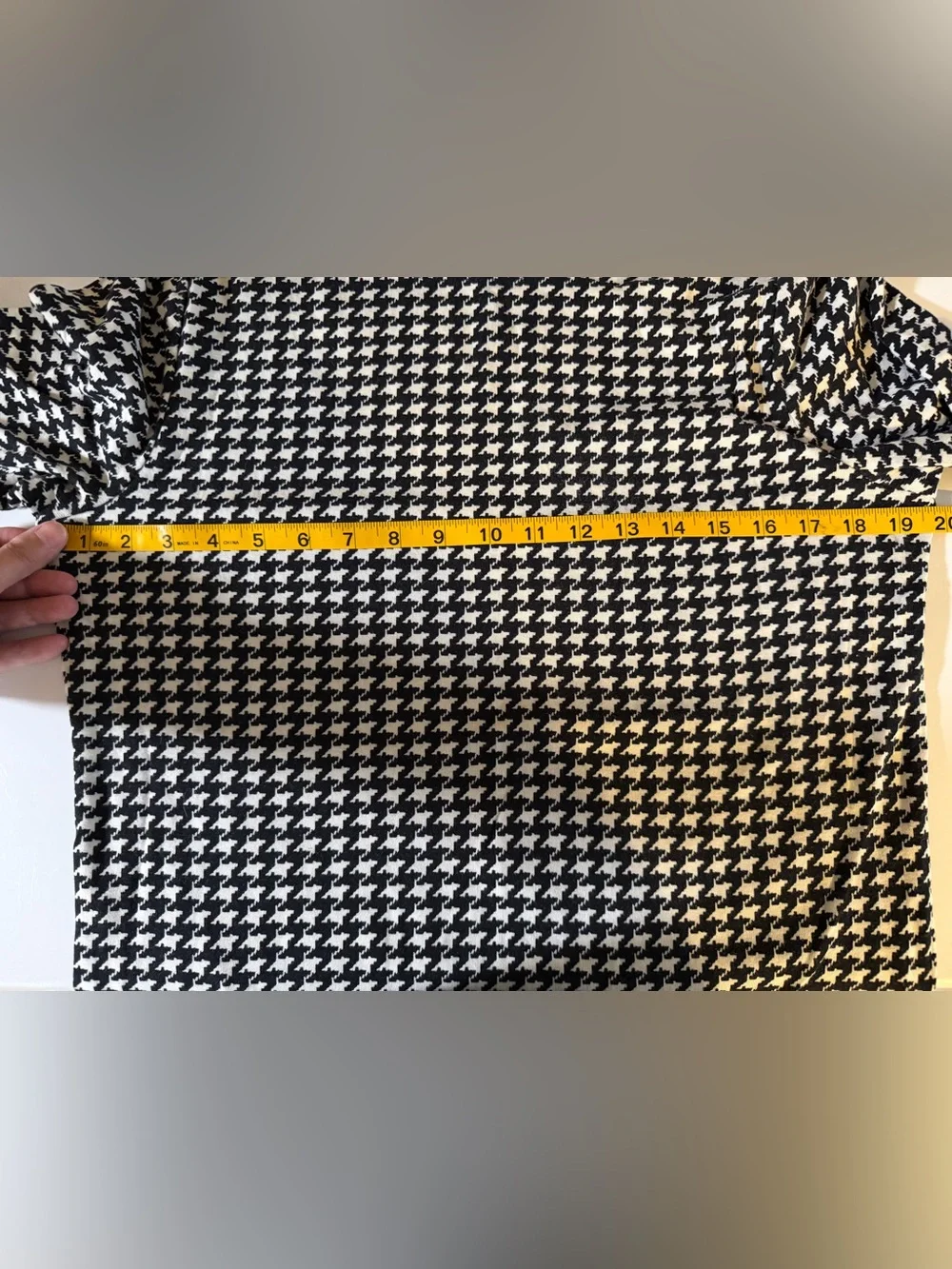 Lauren Ralph Lauren Black/White Houndstooth Knit Blouse Shirt 100% Cotton XL EUC